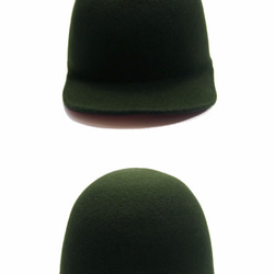 Wool Felt Jockey Cap  ウールフェルトジョッキーキャップアーミーグリーン 3枚目の画像