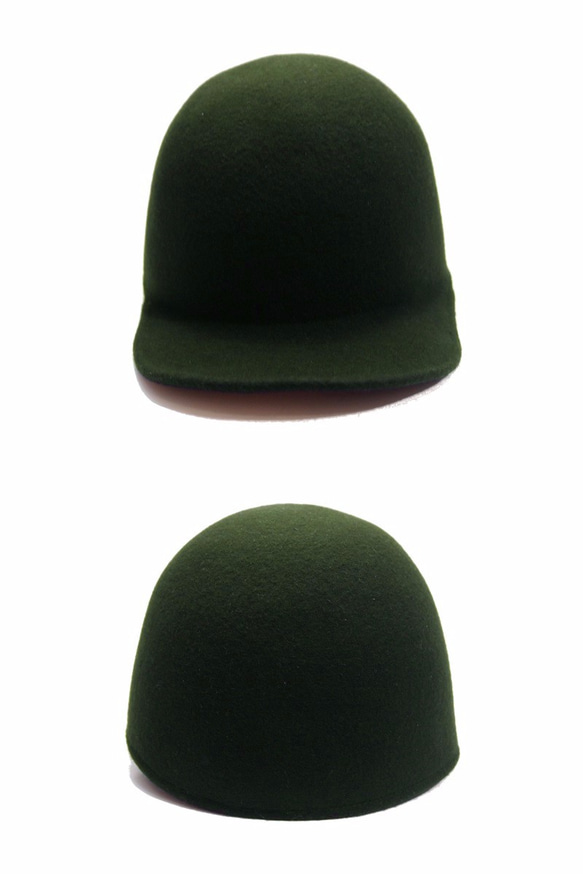 Wool Felt Jockey Cap  ウールフェルトジョッキーキャップアーミーグリーン 3枚目の画像