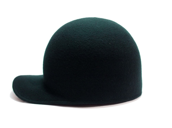 Wool Felt Jockey Cap  ウールフェルトジョッキーキャップダークターコイズ 2枚目の画像