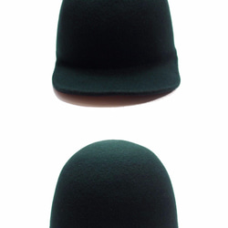 Wool Felt Jockey Cap  ウールフェルトジョッキーキャップダークターコイズ 3枚目の画像