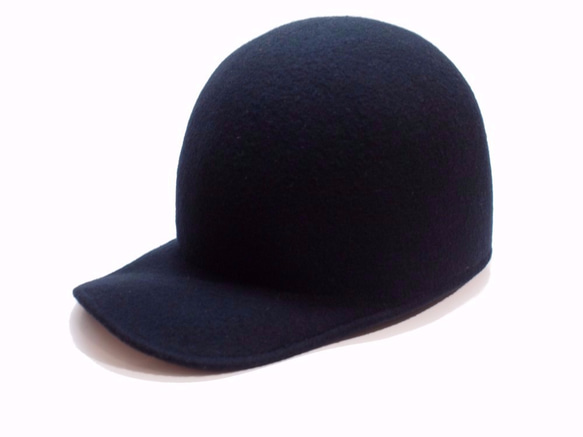 Wool Felt Jockey Cap  ウールフェルトジョッキーキャップダークターコイズ 6枚目の画像