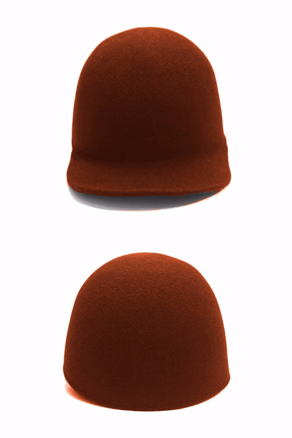 Wool Felt Jockey Cap  ウールフェルトジョッキーキャップ ライトブラウン 3枚目の画像