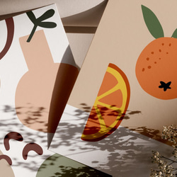 明信片“擠橙”水果藝術插圖圖片[3件選擇] 第3張的照片