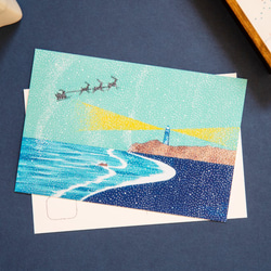 明信片“晚上落在大海上”明信片套裝*您可以將其放在相框中並作為圖片裝飾[3件免費送貨] 第2張的照片
