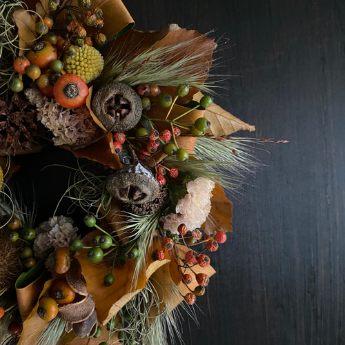 秋リース 〜自然な温もりを〜 その他素材 菜々 通販｜Creema(クリーマ  