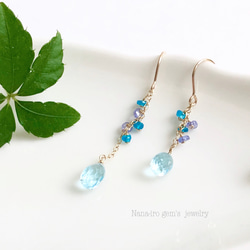 14kgf skybluetopaz × 2stones pierce 1枚目の画像