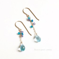 14kgf skybluetopaz × 2stones pierce 7枚目の画像