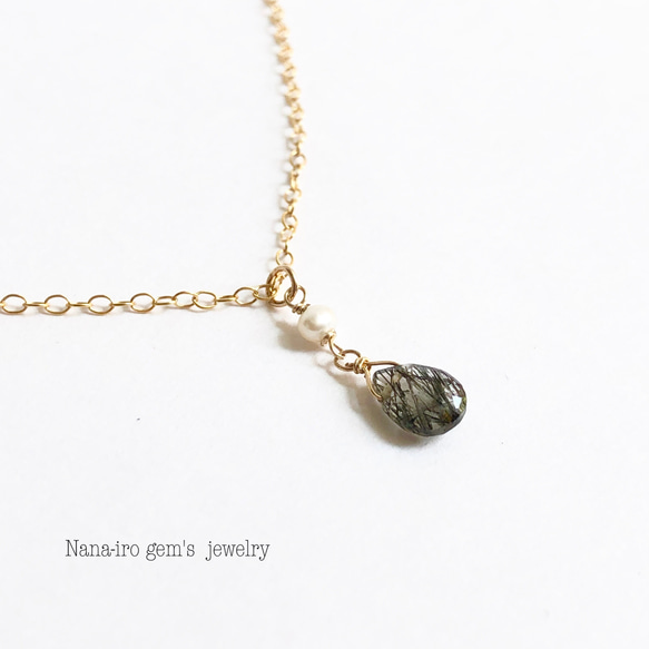 14kgf tourmalinequartz necklace 5枚目の画像