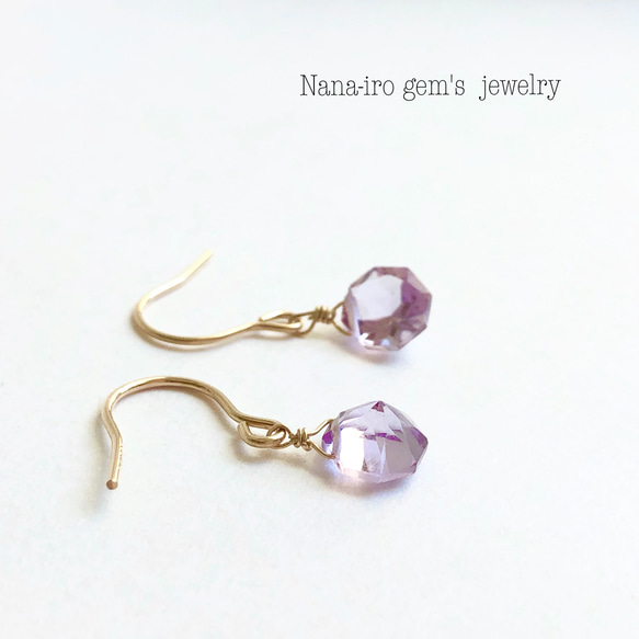 14kgf  pink amethyst pierce 4枚目の画像