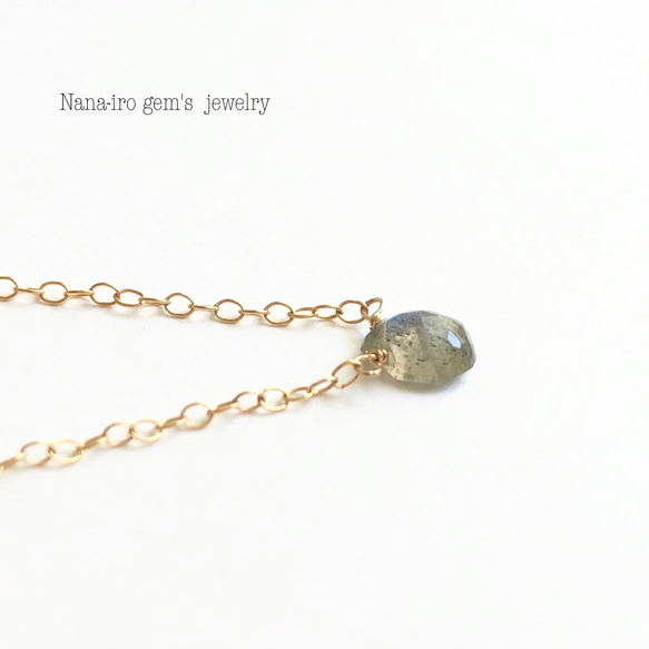 ＊1点もの＊14kgf  labradorite necklace 2枚目の画像