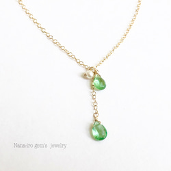 14kgf greenkyanite × pearl necklace 7枚目の画像