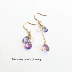 14kgf amethyst × 2stones pierce 6枚目の画像