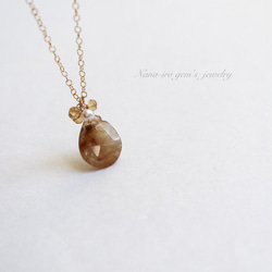 ＊1点もの＊14kgf rutilequartz × pearl × citrine necklace 1枚目の画像