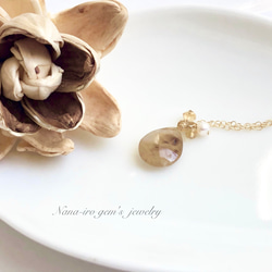 ＊1点もの＊14kgf rutilequartz × pearl × citrine necklace 3枚目の画像