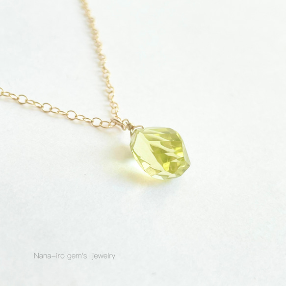 14kgf  lemon quartz  necklace 1枚目の画像