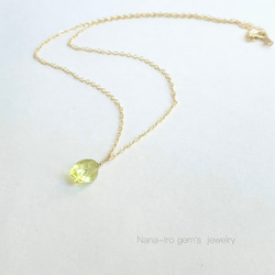 14kgf  lemon quartz  necklace 2枚目の画像