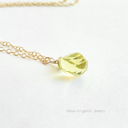 14kgf  lemon quartz  necklace 3枚目の画像