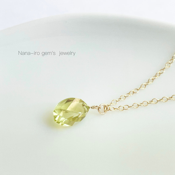 14kgf  lemon quartz  necklace 5枚目の画像