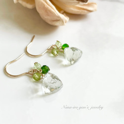 14kgf green amethyst × chrome diopside pierce 1枚目の画像