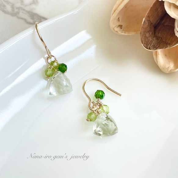 14kgf green amethyst × chrome diopside pierce 8枚目の画像