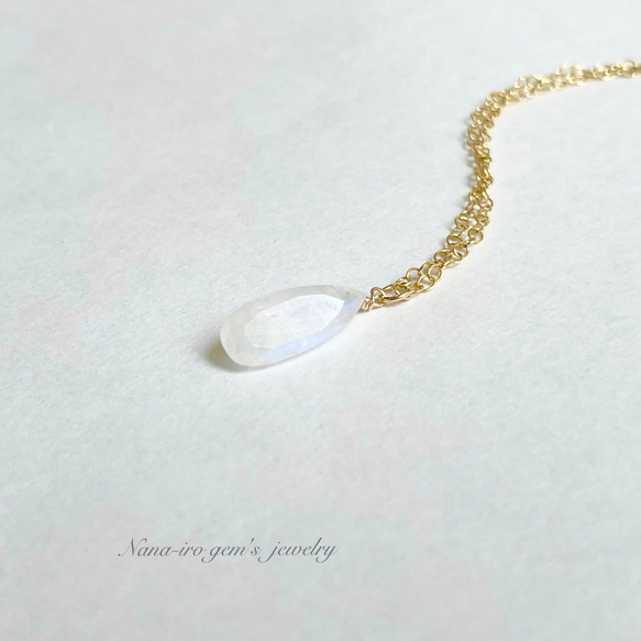 14kgf rainbowmoonstone necklace 4枚目の画像