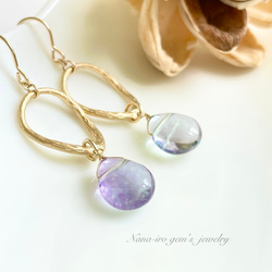 14kgf fluorite × ring pierce 2枚目の画像