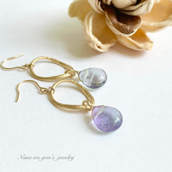 14kgf fluorite × ring pierce 3枚目の画像