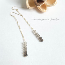 14kgf smokyquartz pierce 2枚目の画像