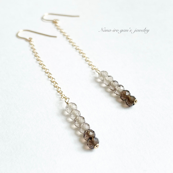 14kgf smokyquartz pierce 5枚目の画像