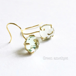 ＊残り1点＊Green amethyst pierce 1枚目の画像