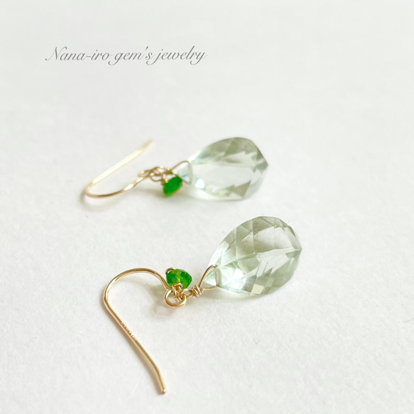 14kgf green amethyst × chrome diopside pierce 5枚目の画像