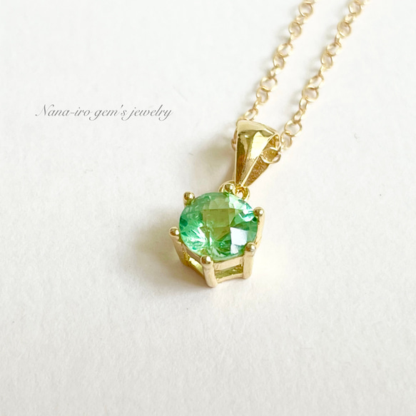 14kgf green apatite necklace 3枚目の画像