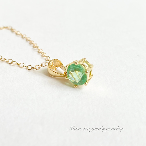 14kgf green apatite necklace 5枚目の画像