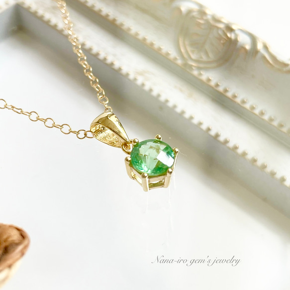 14kgf green apatite necklace 7枚目の画像