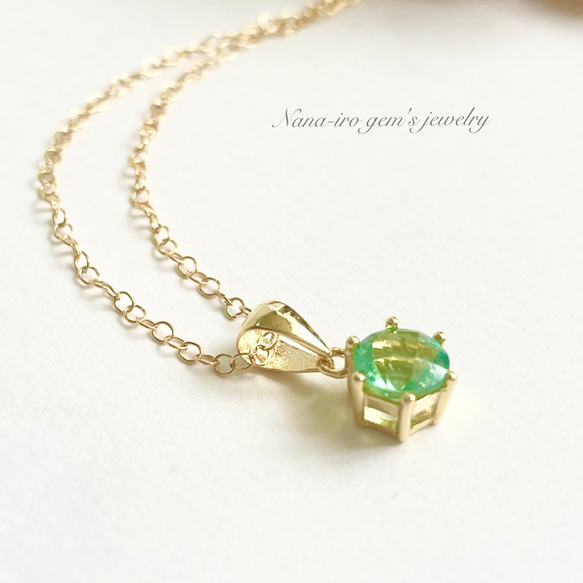 14kgf green apatite necklace 8枚目の画像