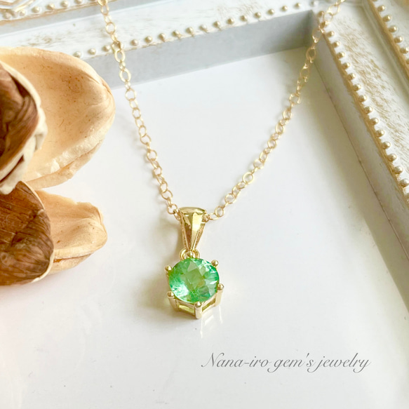 14kgf green apatite necklace 9枚目の画像