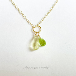 pendant top 《 lemon quartz × peridot 》 2枚目の画像