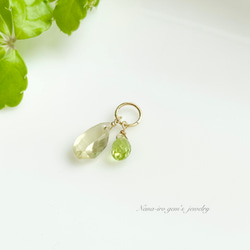 pendant top 《 lemon quartz × peridot 》 3枚目の画像