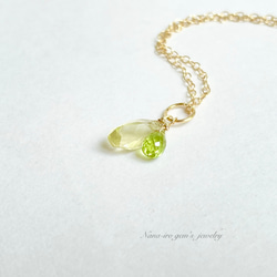 pendant top 《 lemon quartz × peridot 》 4枚目の画像