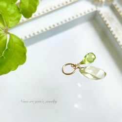 pendant top 《 lemon quartz × peridot 》 5枚目の画像