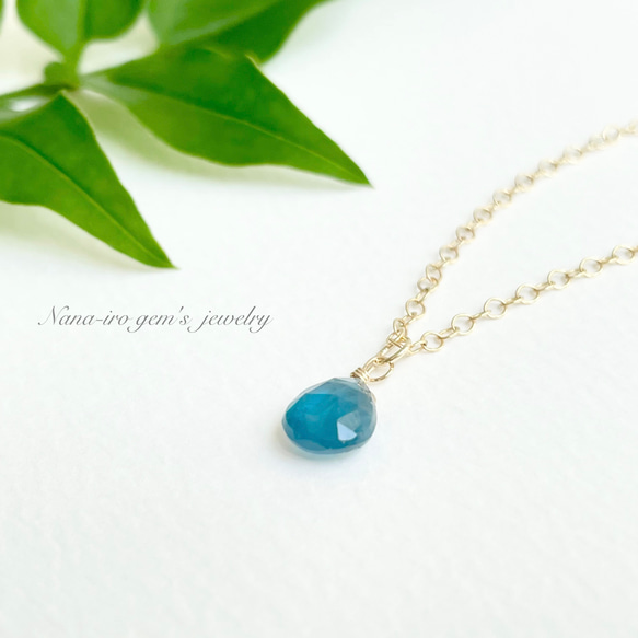 ＊1点もの＊14kgf indigoblue kyanite necklace 1枚目の画像