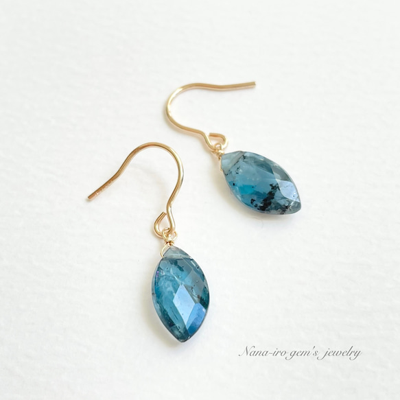 ＊1点もの＊14kgf indigoblue kyanite pierce 3枚目の画像