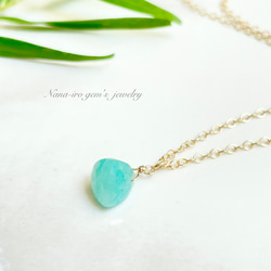 14kgf amazonite necklace 4枚目の画像