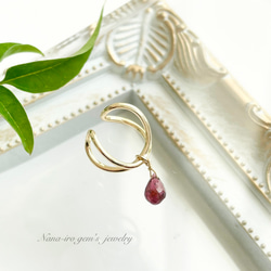 ＊再販＊14kgf garnet ear cuff 5枚目の画像