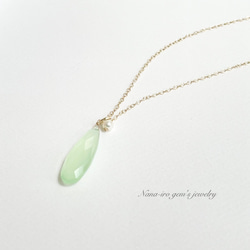 14kgf light green chalcedony necklace 4枚目の画像