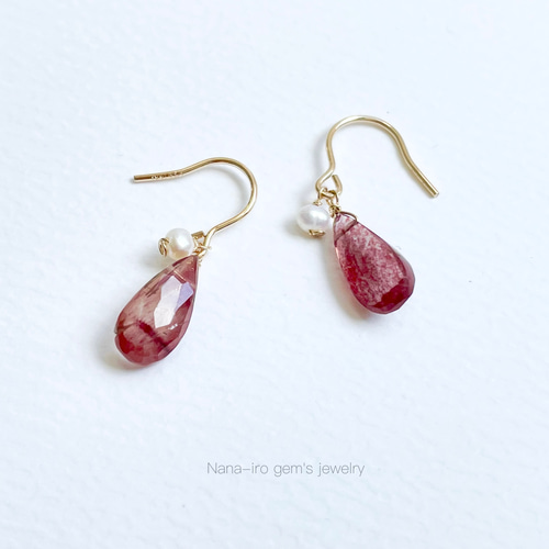 訳あり＊14kgf andesine pierce ピアス（フック・チェーン） Nana-iro