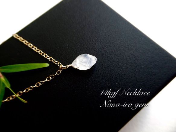 ＊再販＊14kgf rainbow moonstone necklace 4枚目の画像