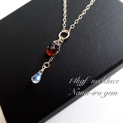 ＊再販＊14kgf garnet ×  rainbow moonstone 3枚目の画像