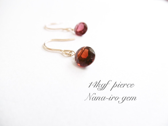 ＊再販＊14kgf  garnet pierce 2枚目の画像