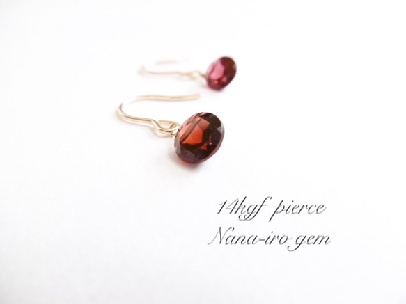 ＊再販＊14kgf  garnet pierce 4枚目の画像